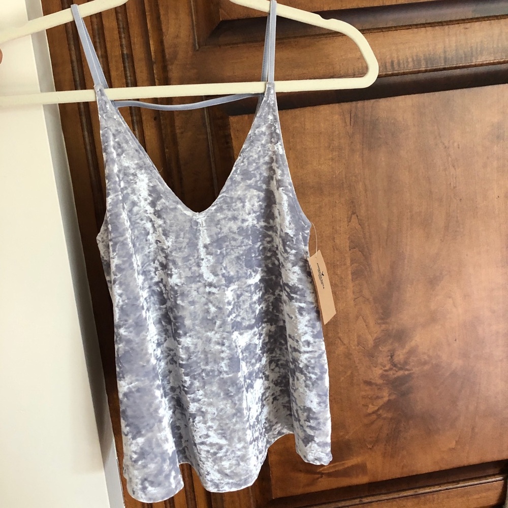 American Eagle Velvet Tank Light Blue